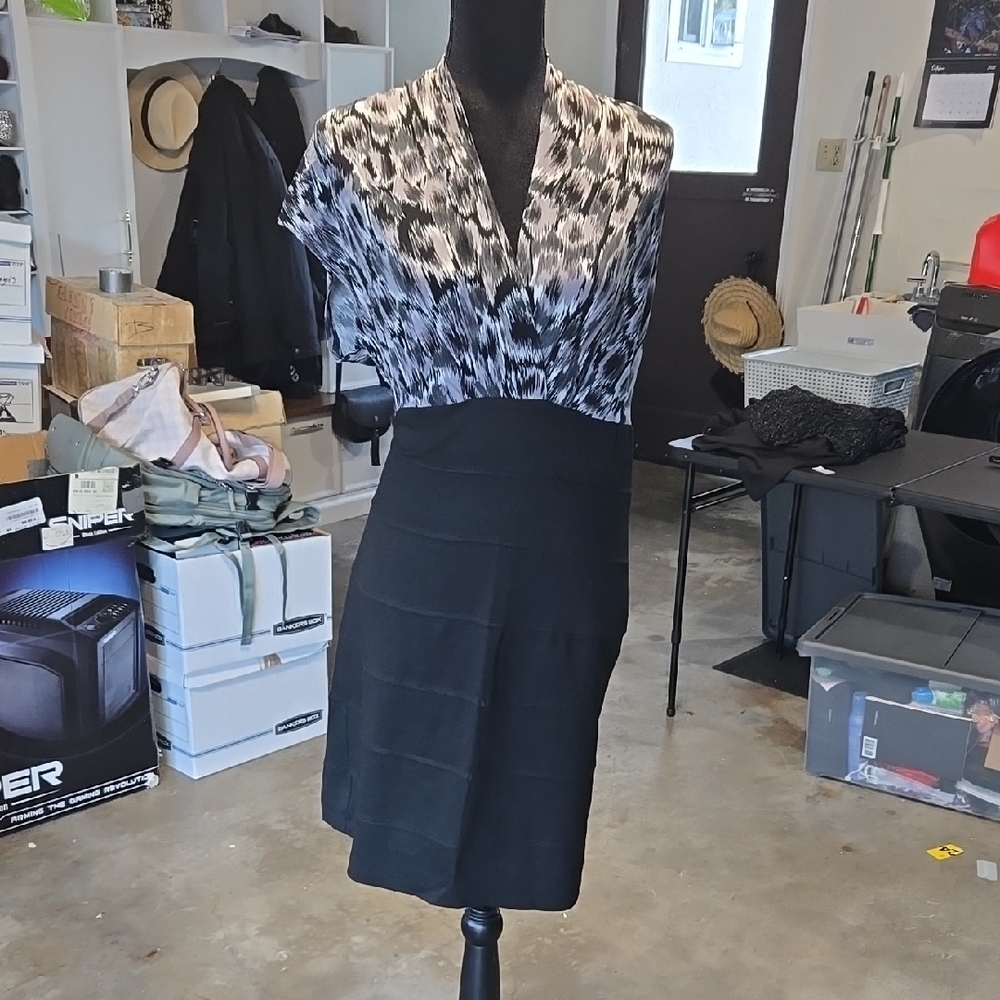 Enfocus Studio Black and White Pencil Skirt Dress